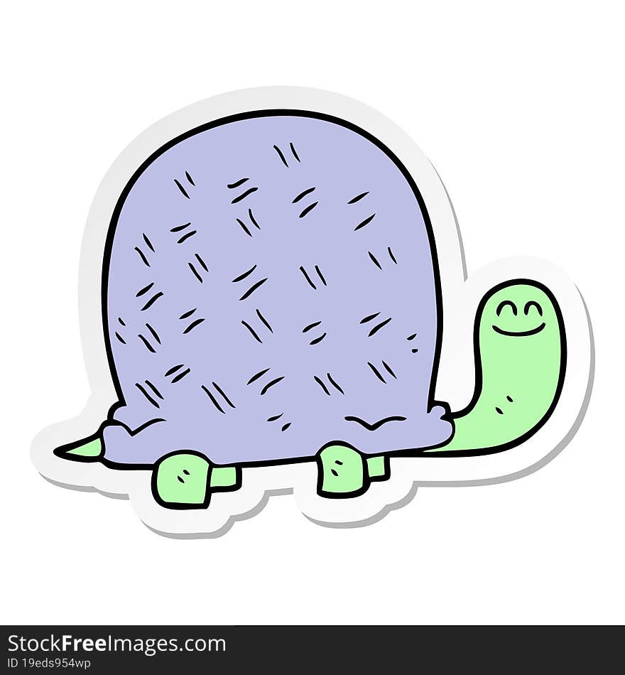 Sticker Of A Cartoon Turtle