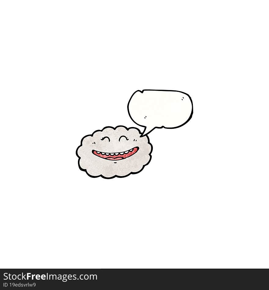 Happy Cloud With Speech Bubble