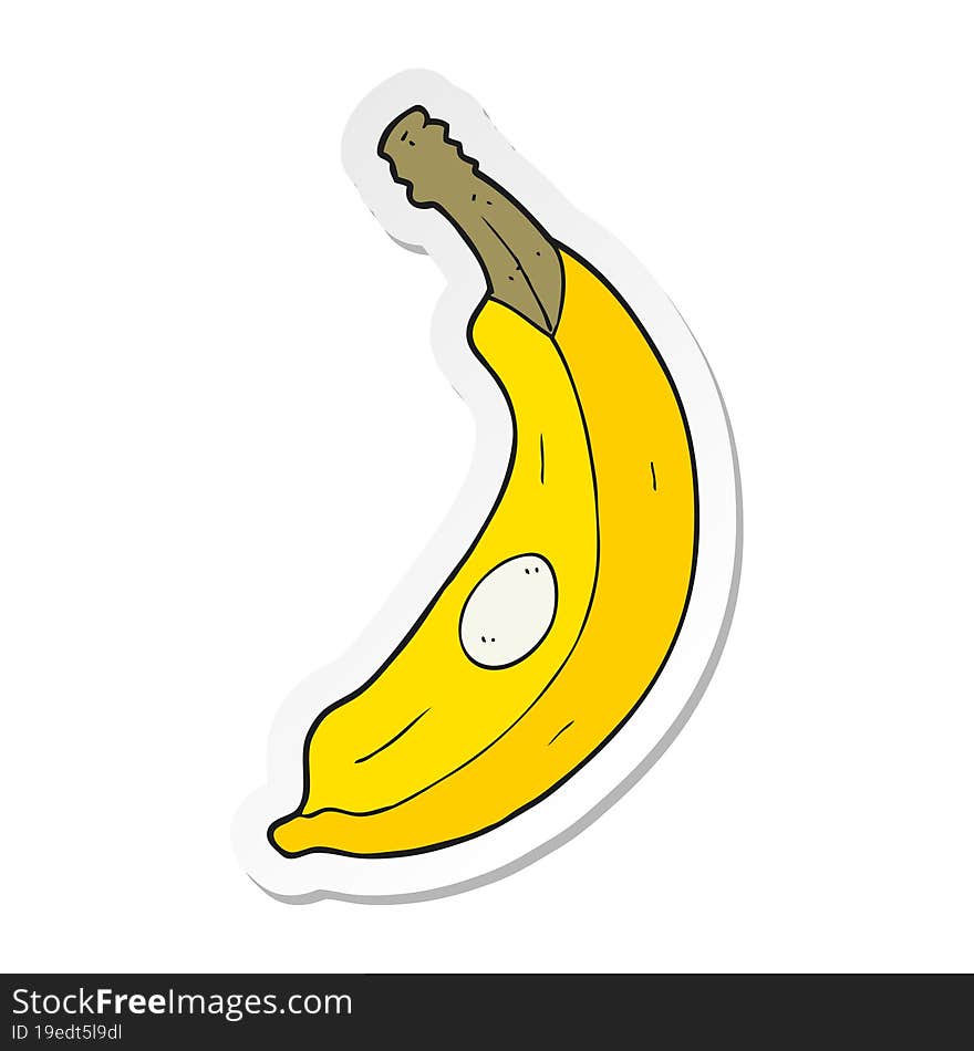 sticker of a cartoon banana