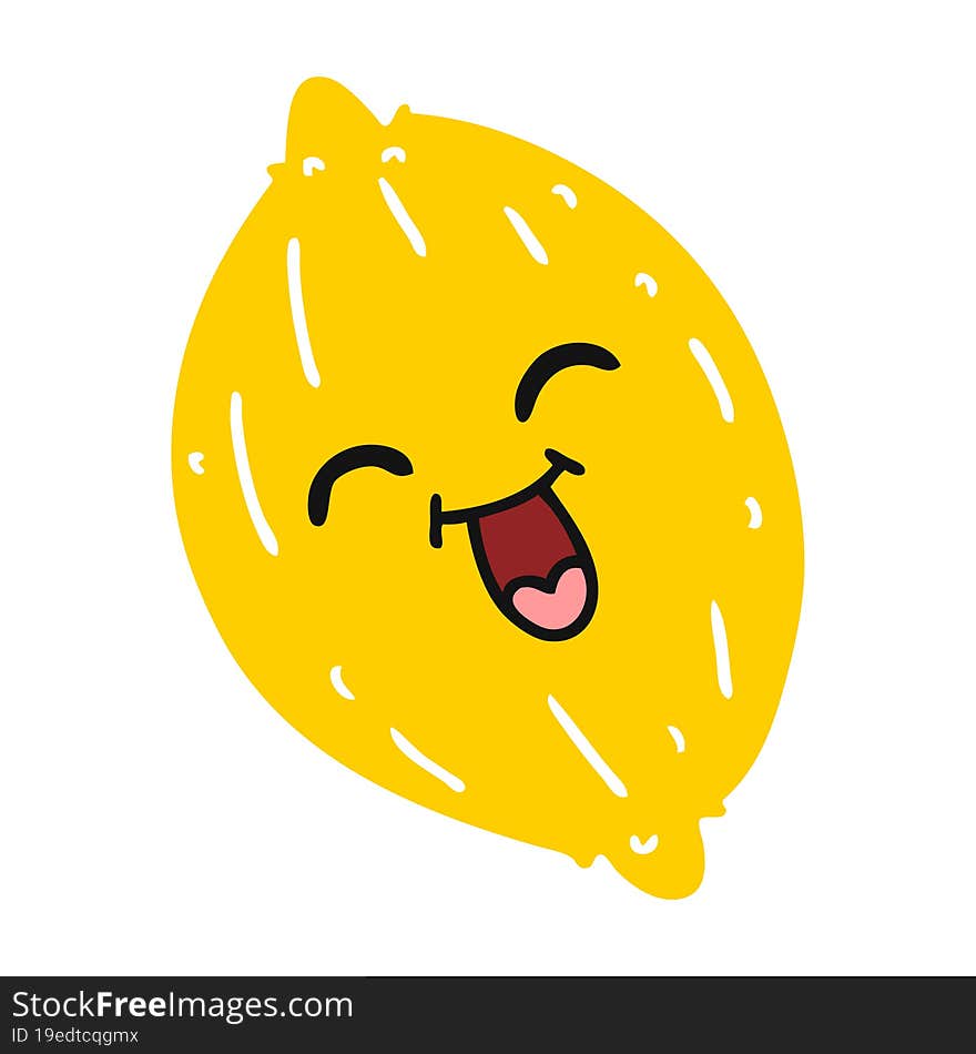 cartoon of a happy lemon