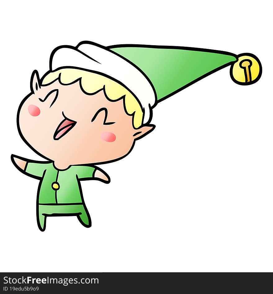 cartoon happy christmas elf. cartoon happy christmas elf