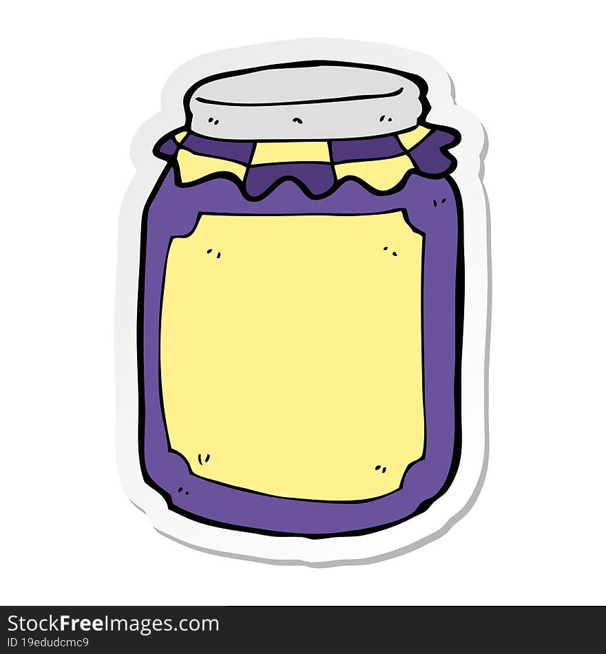 sticker of a cartoon jar of jam