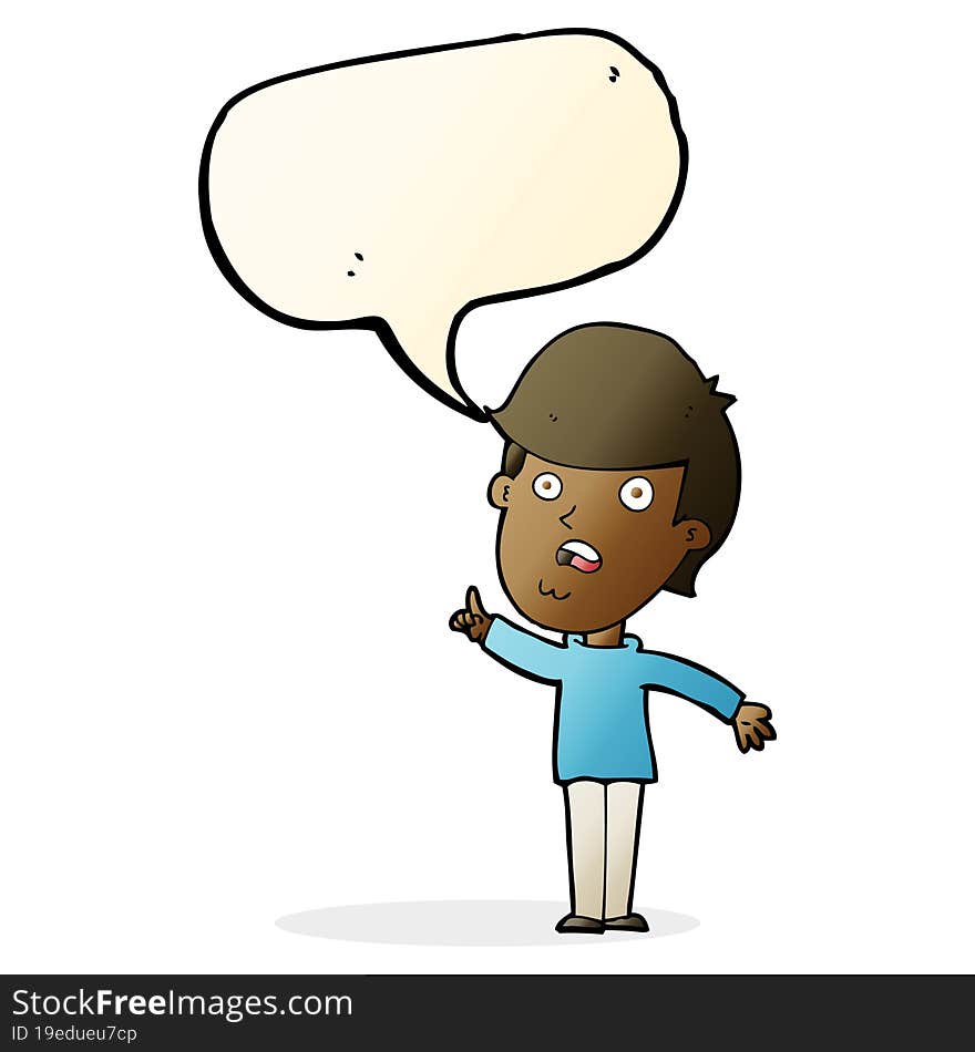 cartoon man asking question with speech bubble