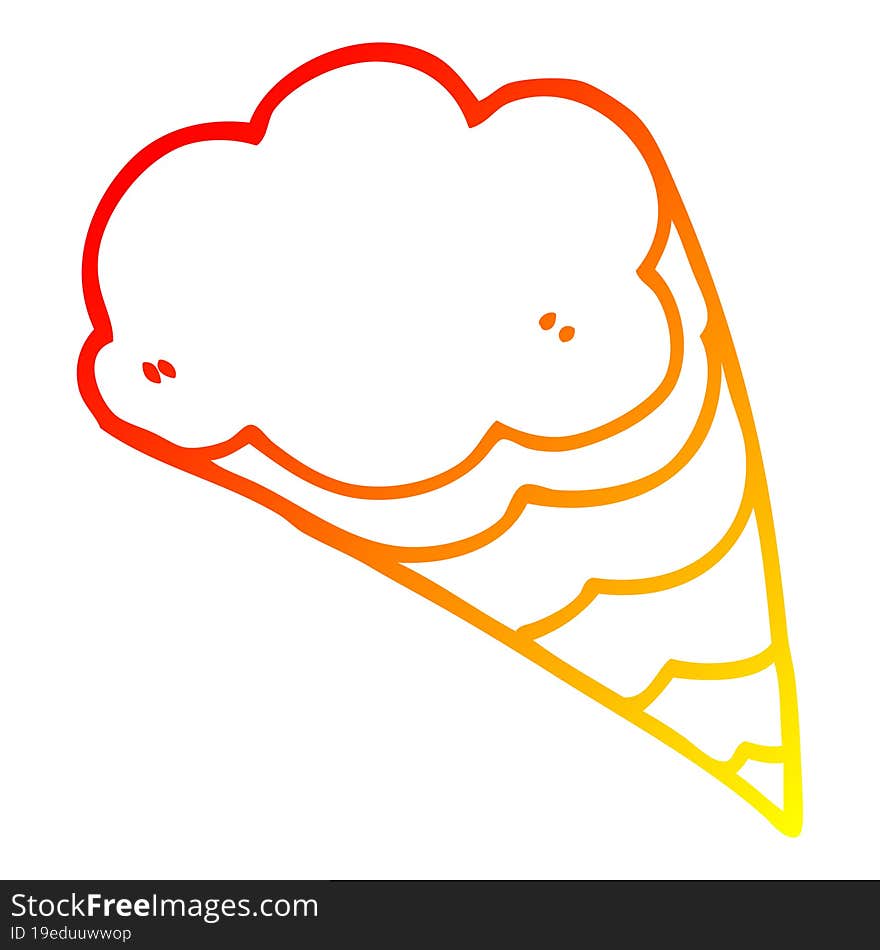 warm gradient line drawing cartoon decorative cloud element