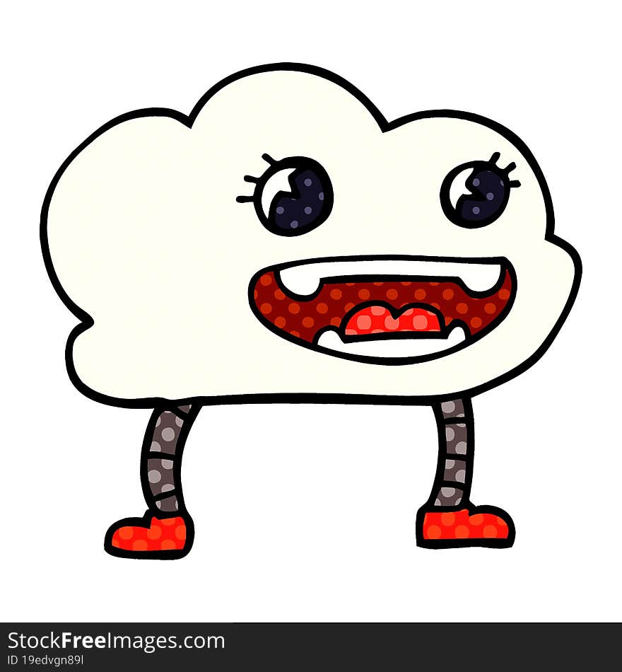 cartoon doodle expressive weather cloud