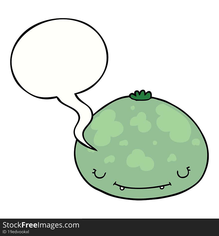 cartoon squash with speech bubble. cartoon squash with speech bubble