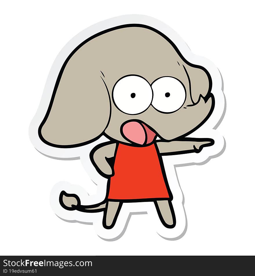 sticker of a cute cartoon elephant