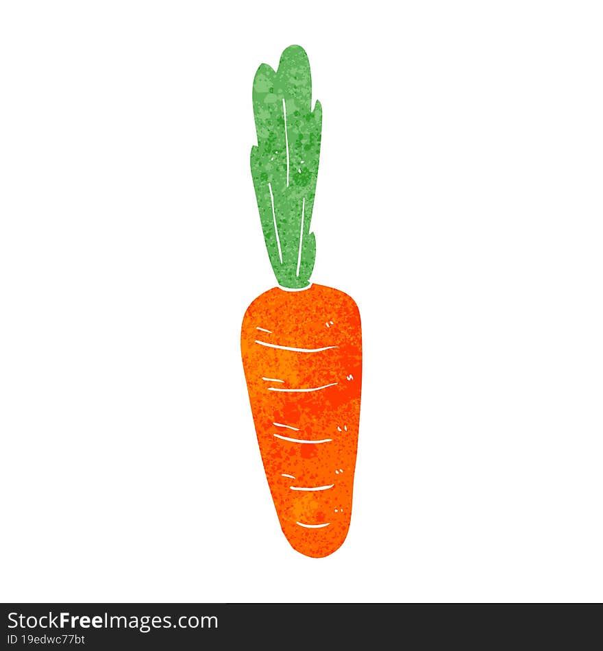 freehand retro cartoon carrot