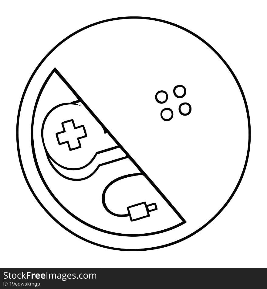 line drawing cartoon no gaming sign