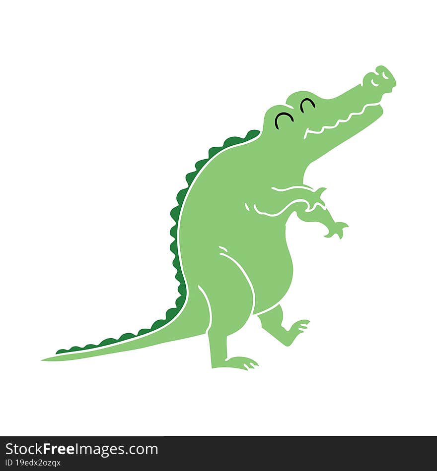 quirky hand drawn cartoon crocodile