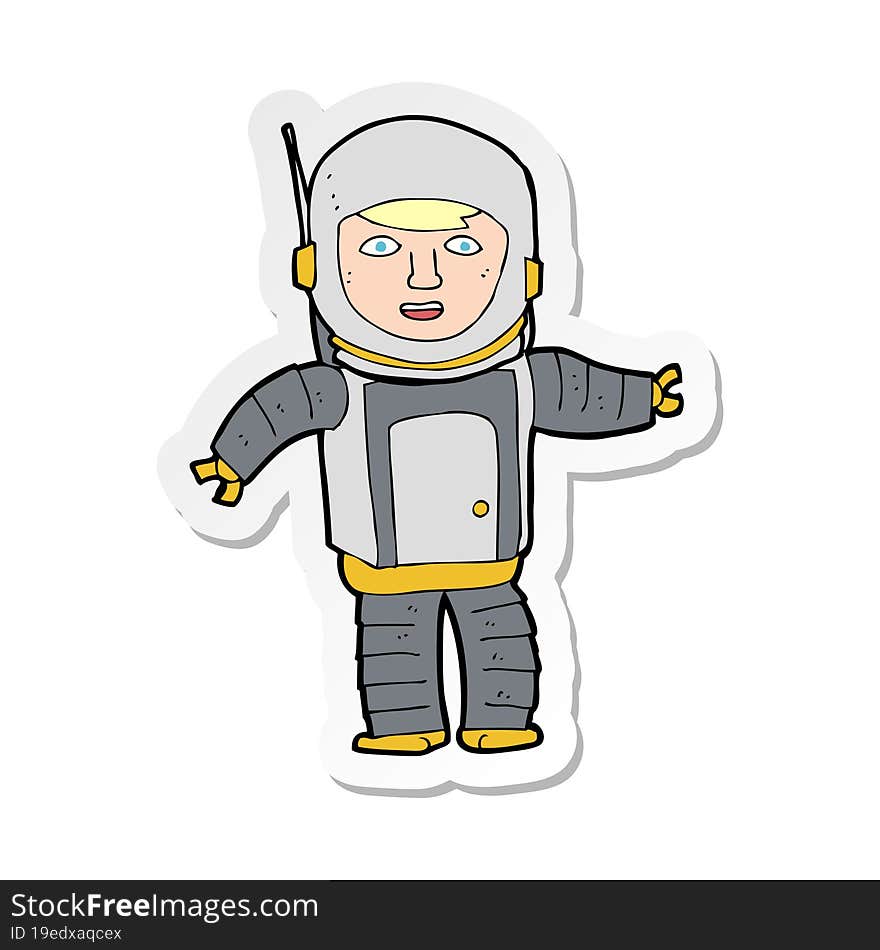 sticker of a cartoon astronaut