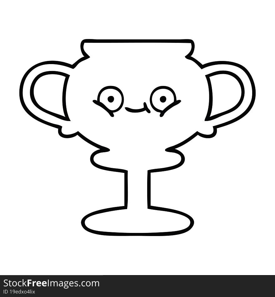 line drawing cartoon trophy