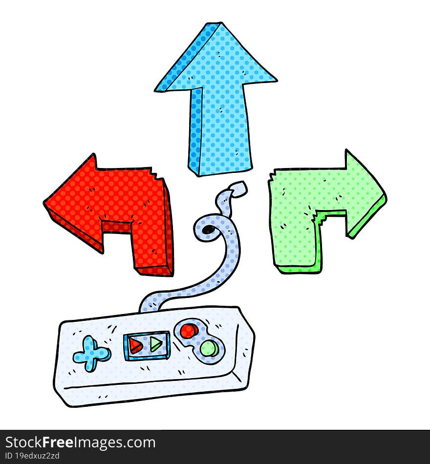 freehand drawn cartoon game controller