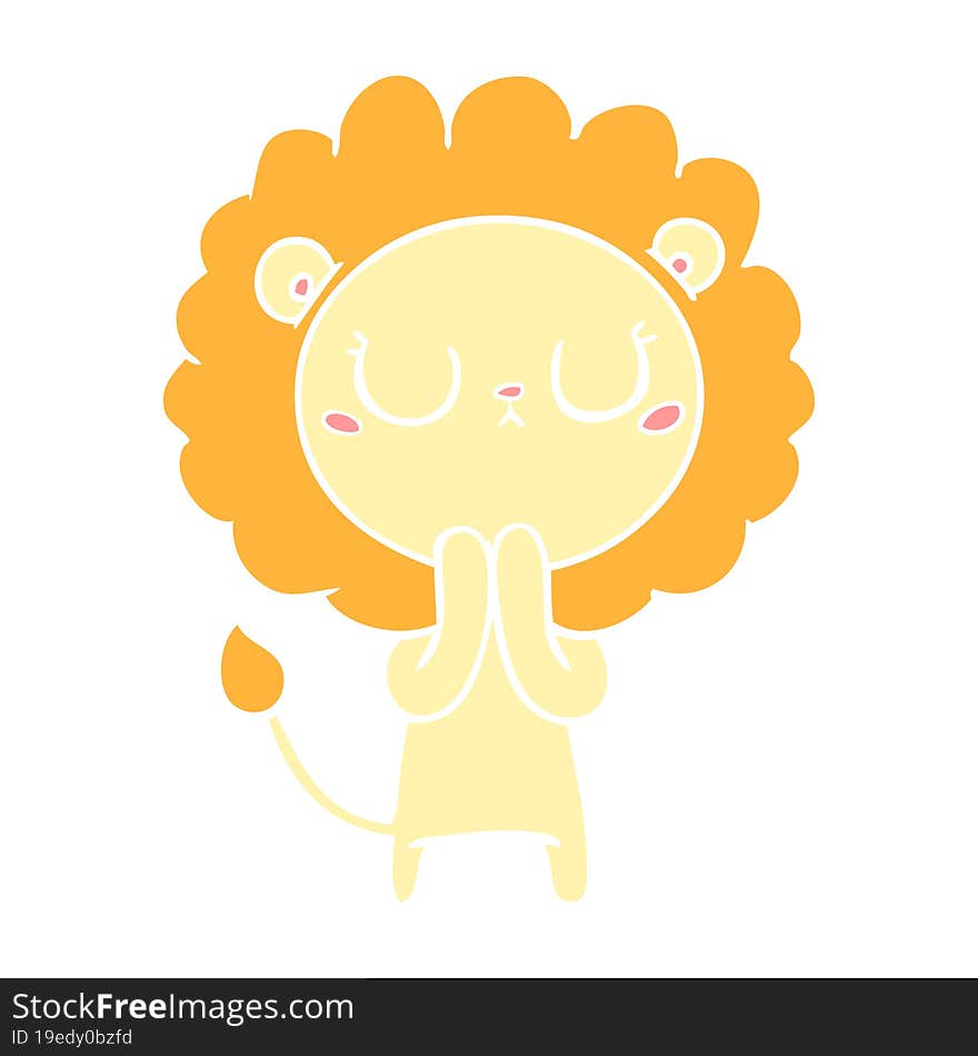 flat color style cartoon lion