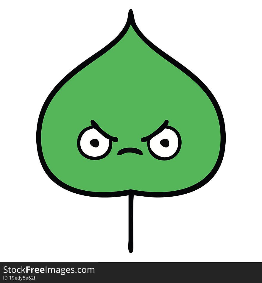 cute cartoon of a expressional leaf