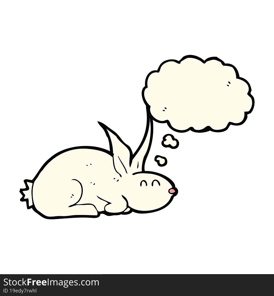 cartoon rabbit with thought bubble