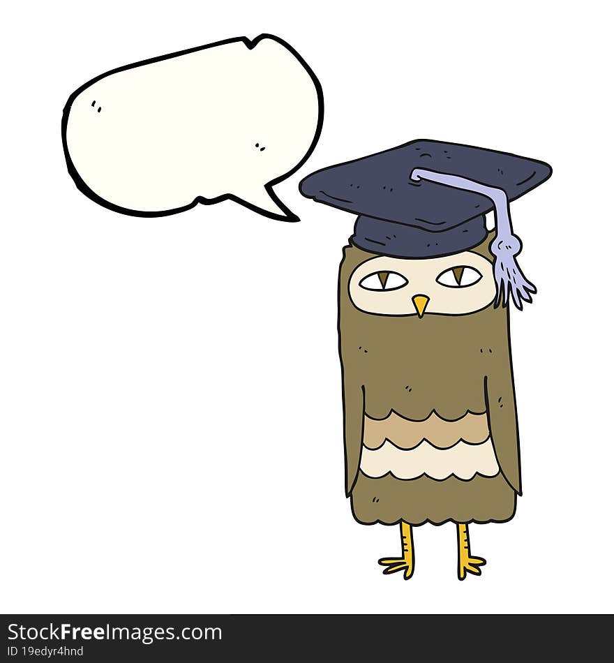 speech bubble cartoon wise owl