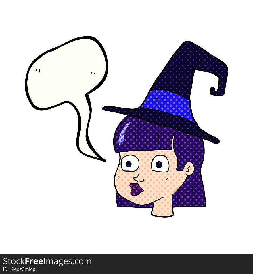 Comic Book Speech Bubble Cartoon Witch