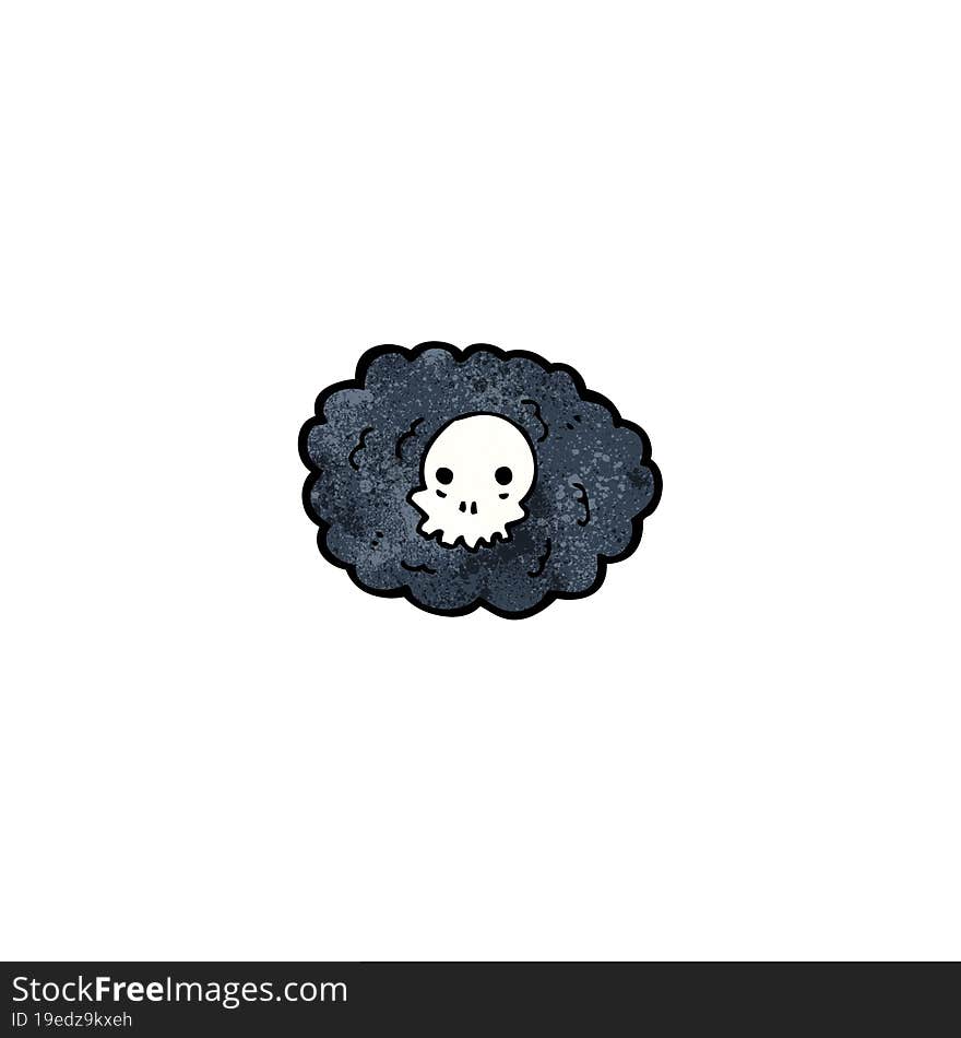 cartoon skull in cloud