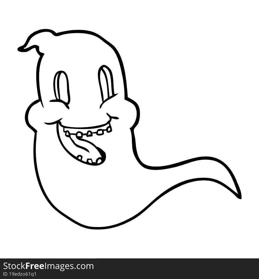 line drawing of a spooky ghost. line drawing of a spooky ghost