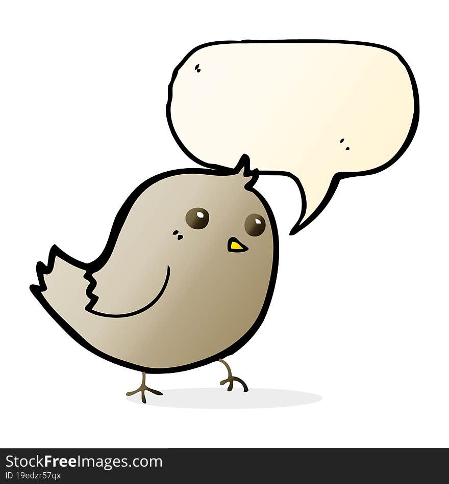 cartoon bird with speech bubble