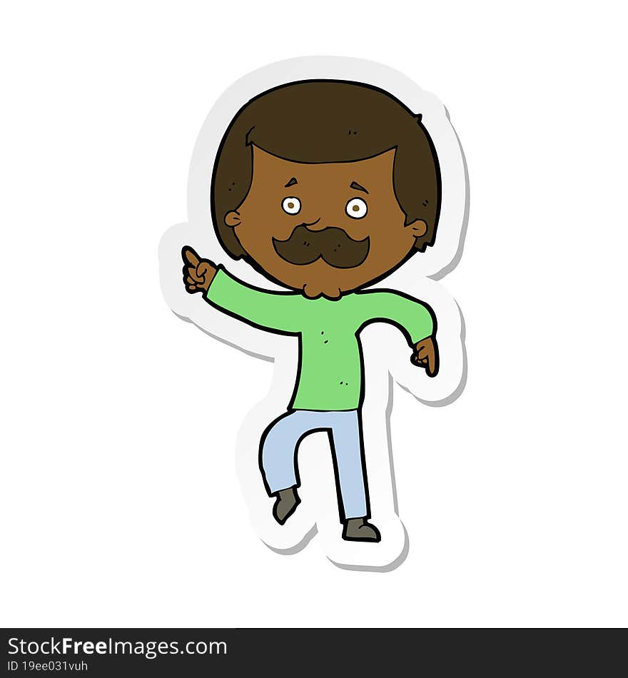 sticker of a cartoon dancing dad