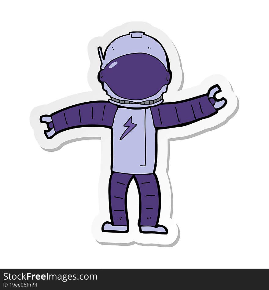 sticker of a cartoon astronaut