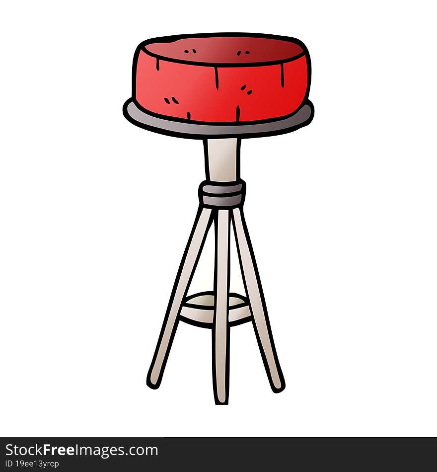 cartoon doodle breakfast stool