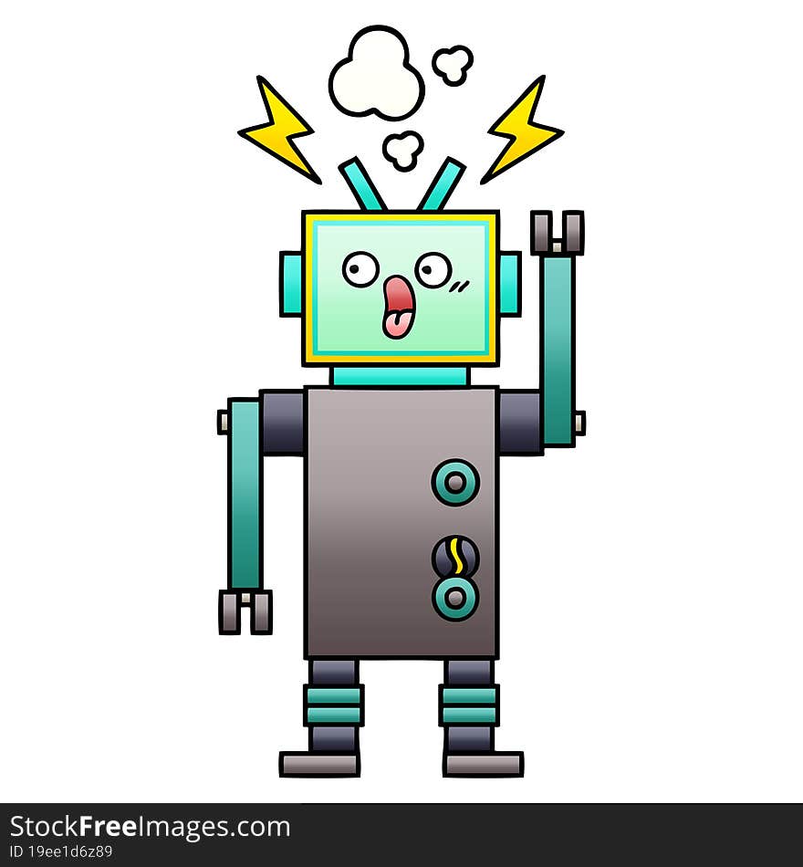 Gradient Shaded Cartoon Robot