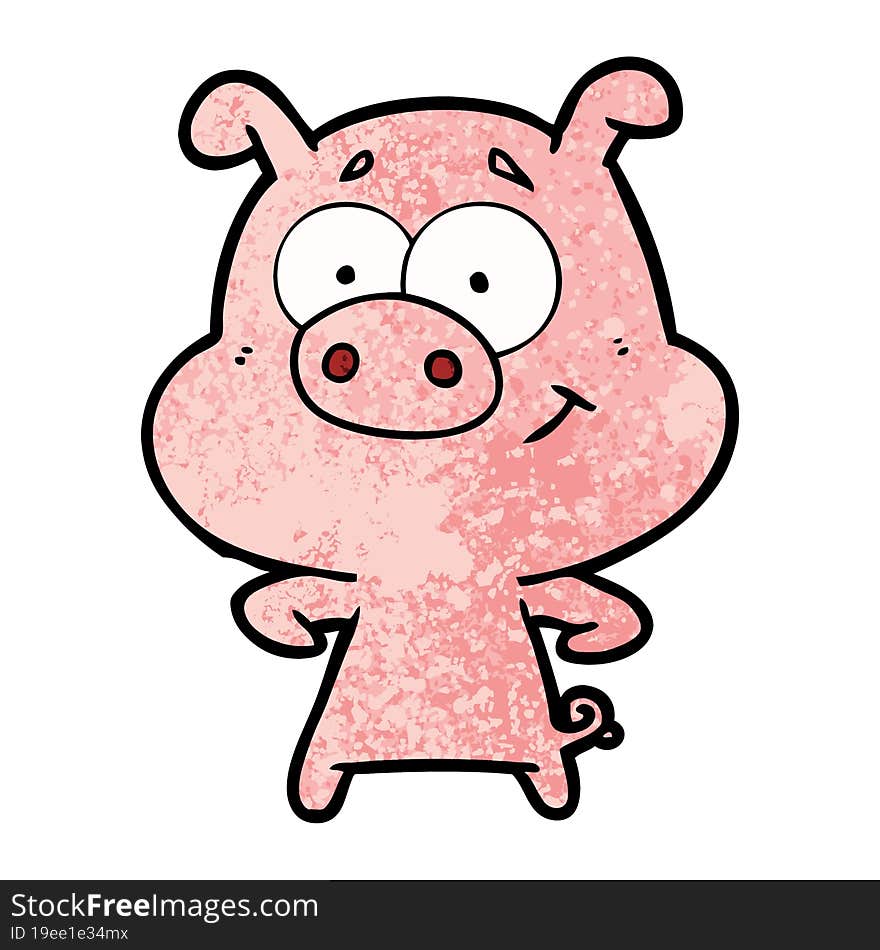 happy cartoon pig. happy cartoon pig