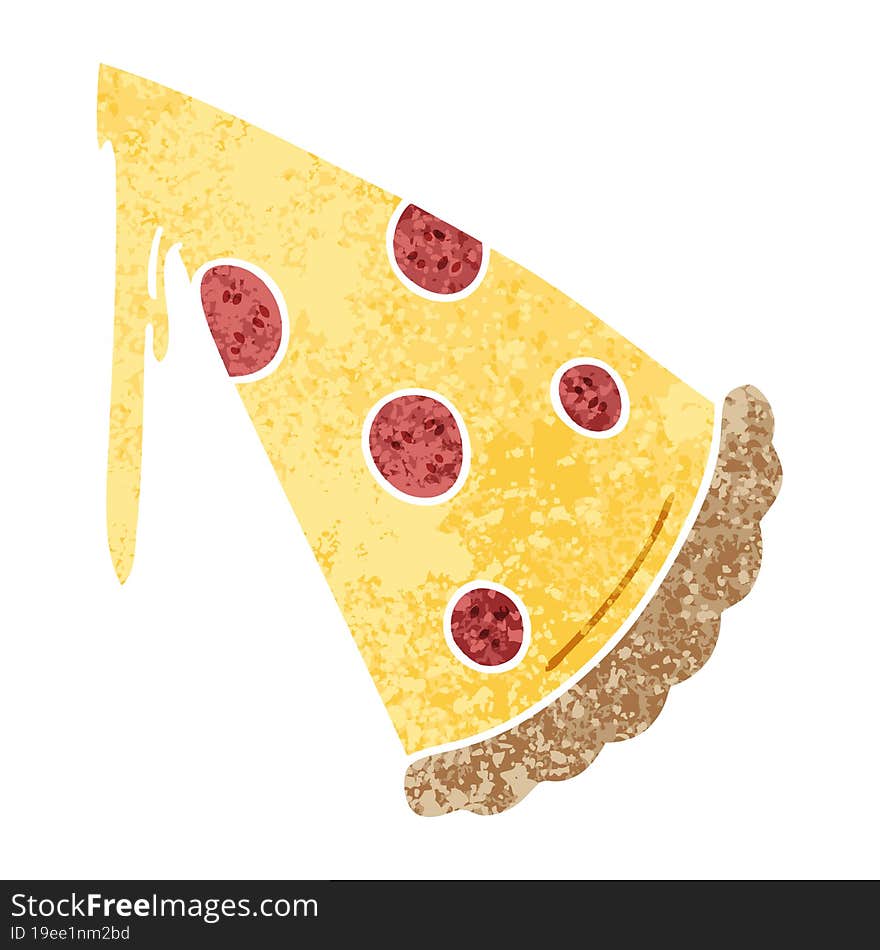 Quirky Retro Illustration Style Cartoon Slice Of Pizza