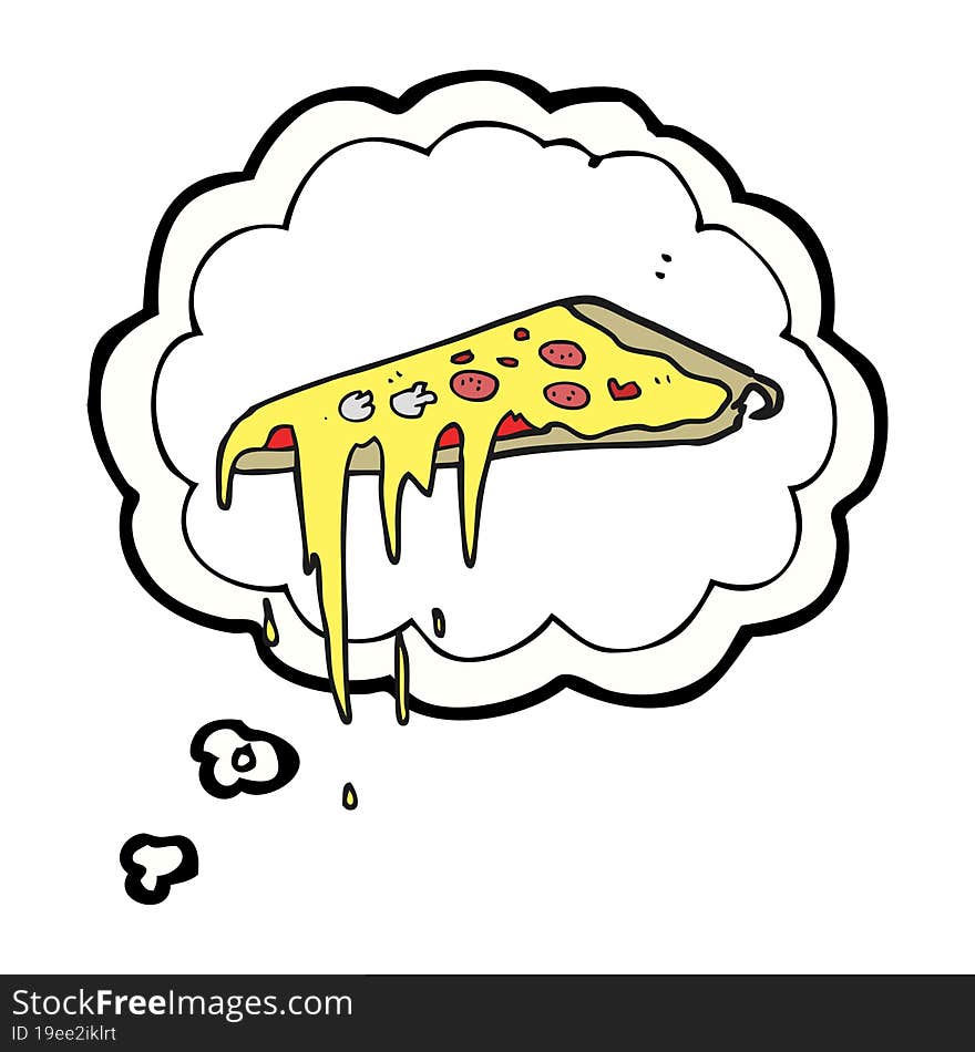 Thought Bubble Cartoon Pizza