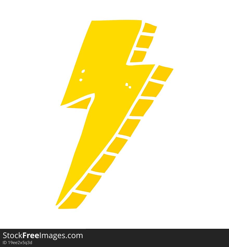 flat color style cartoon lightning bolt