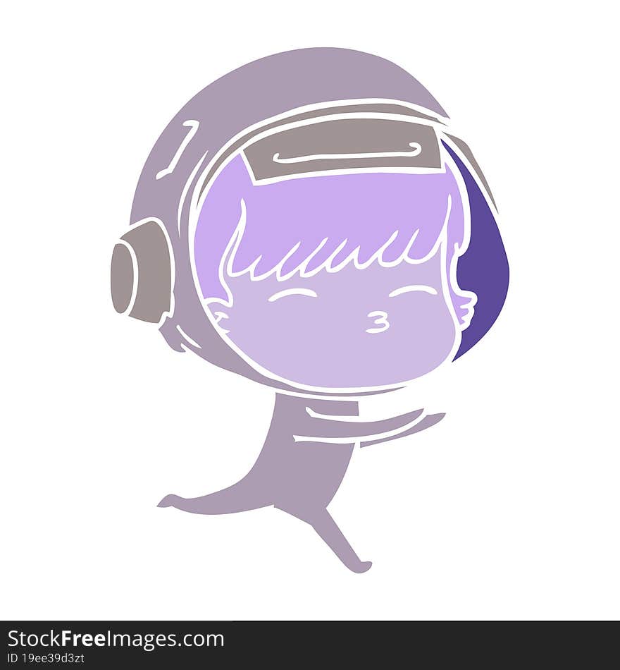 flat color style cartoon curious astronaut