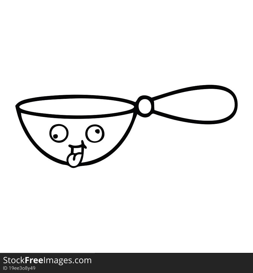 line drawing cartoon of a measuring spoon