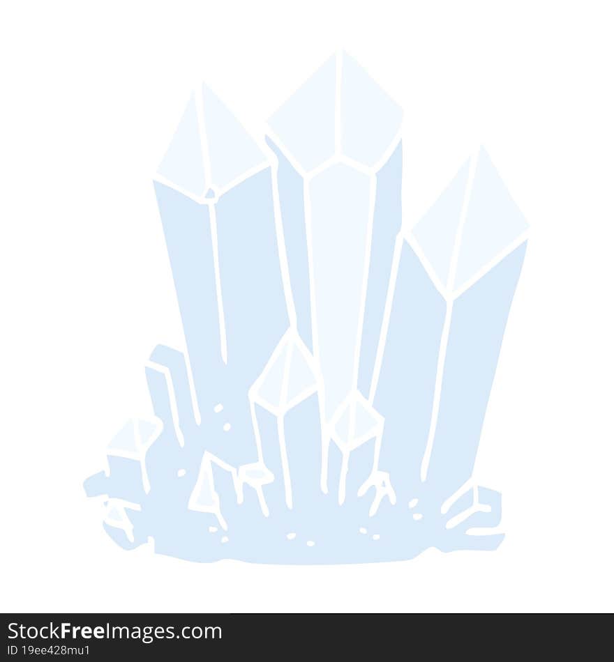 flat color illustration cartoon natural crystals