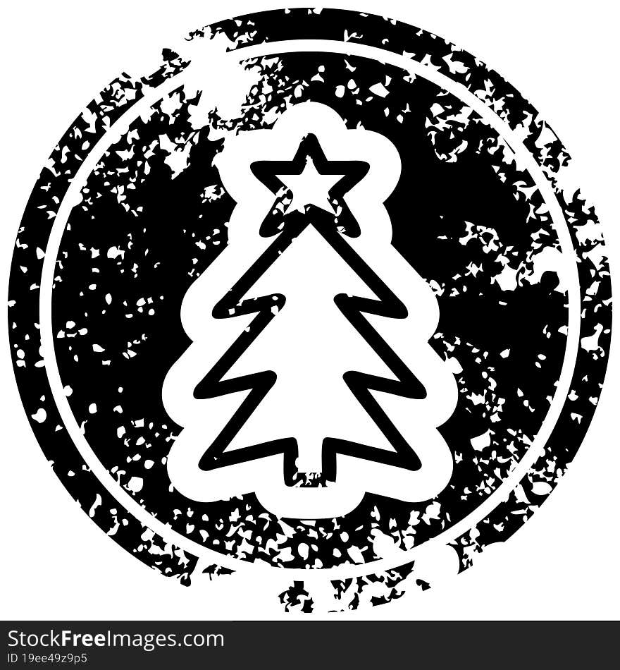 christmas tree distressed icon