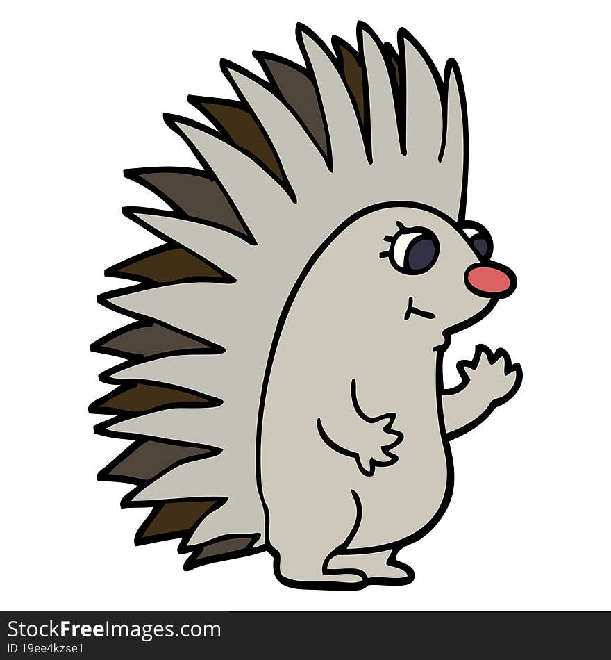 cartoon doodle spiky hedgehog