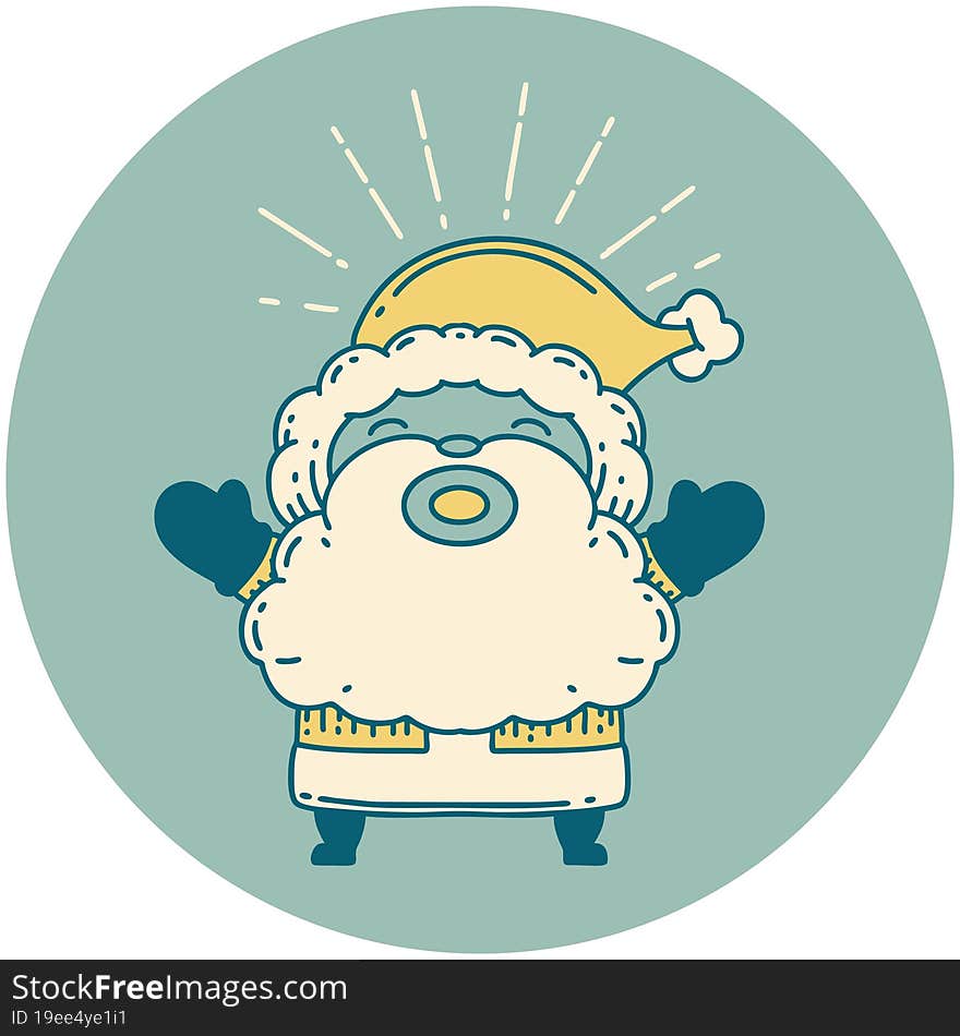 icon of tattoo style santa claus christmas character