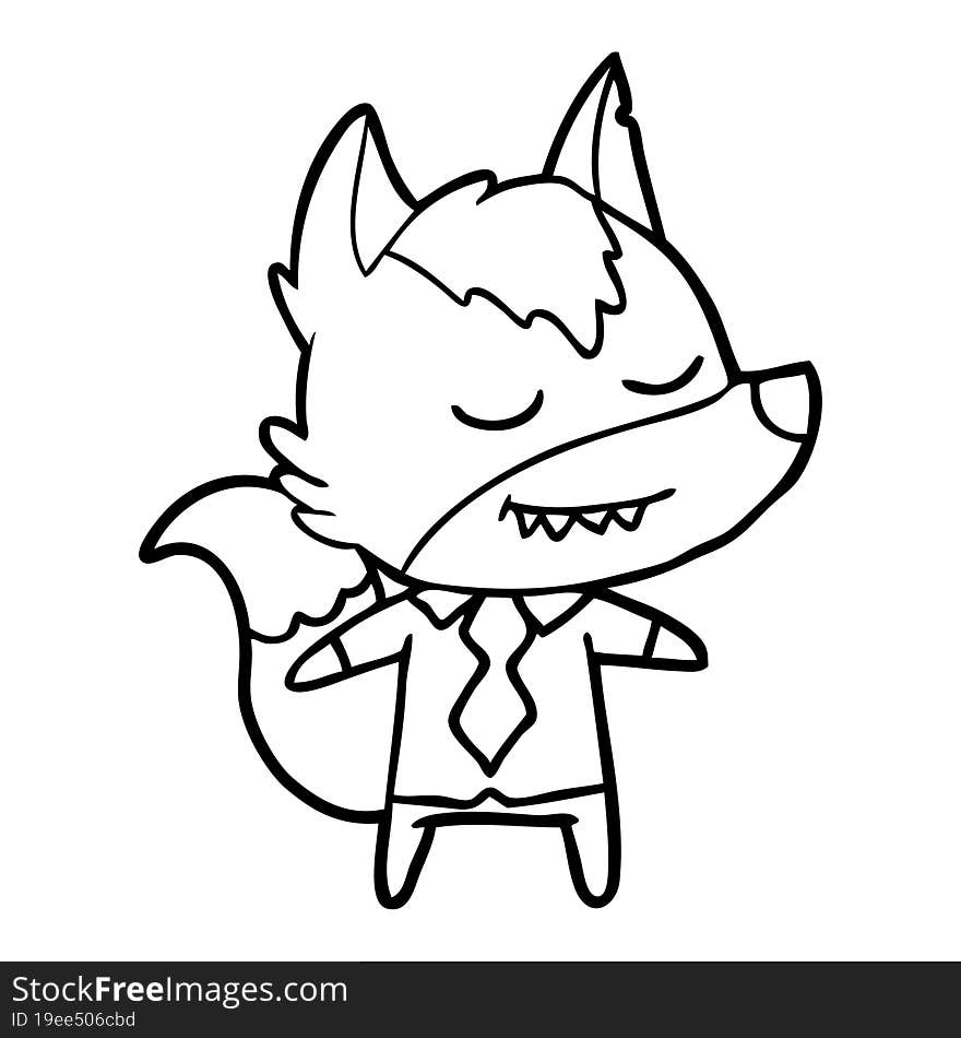 friendly cartoon boss wolf. friendly cartoon boss wolf