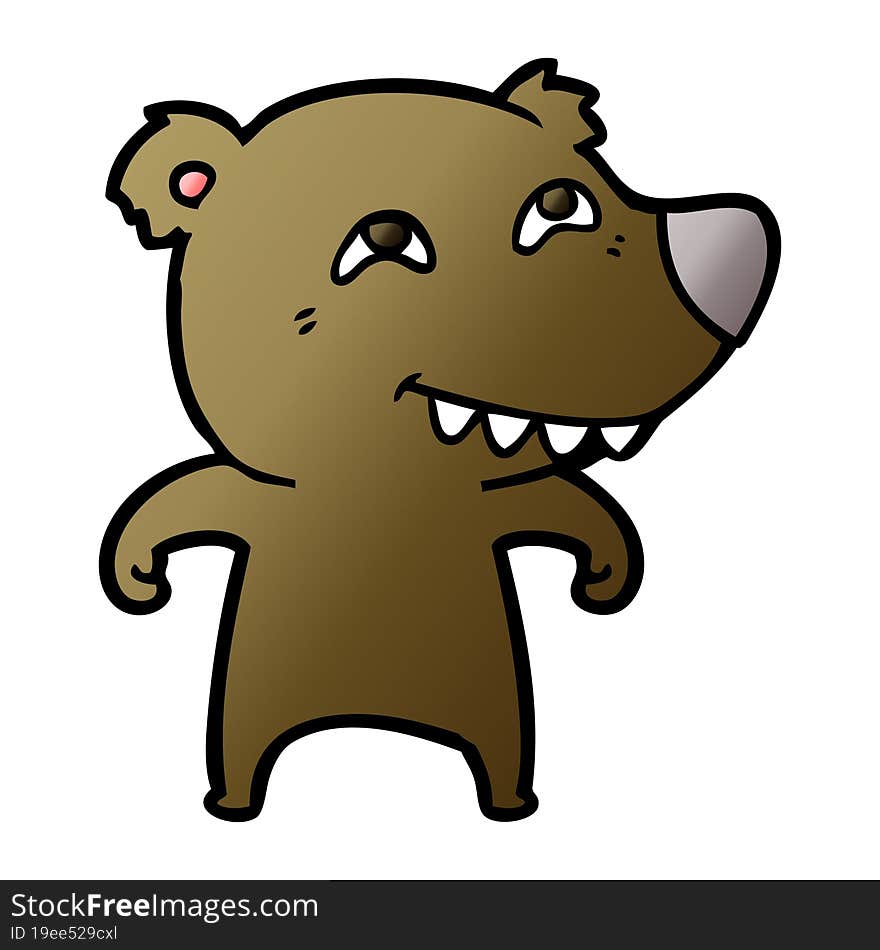 cartoon bear showing teeth. cartoon bear showing teeth