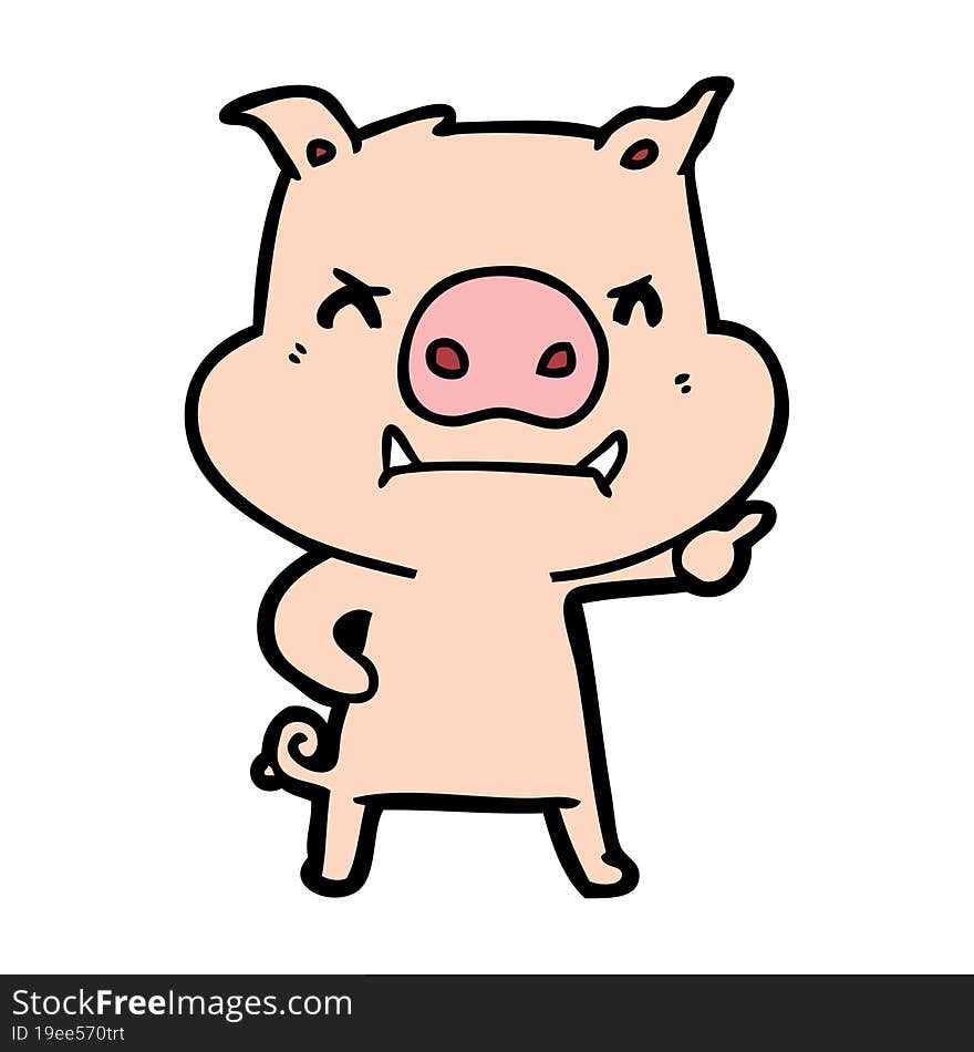 angry cartoon pig. angry cartoon pig