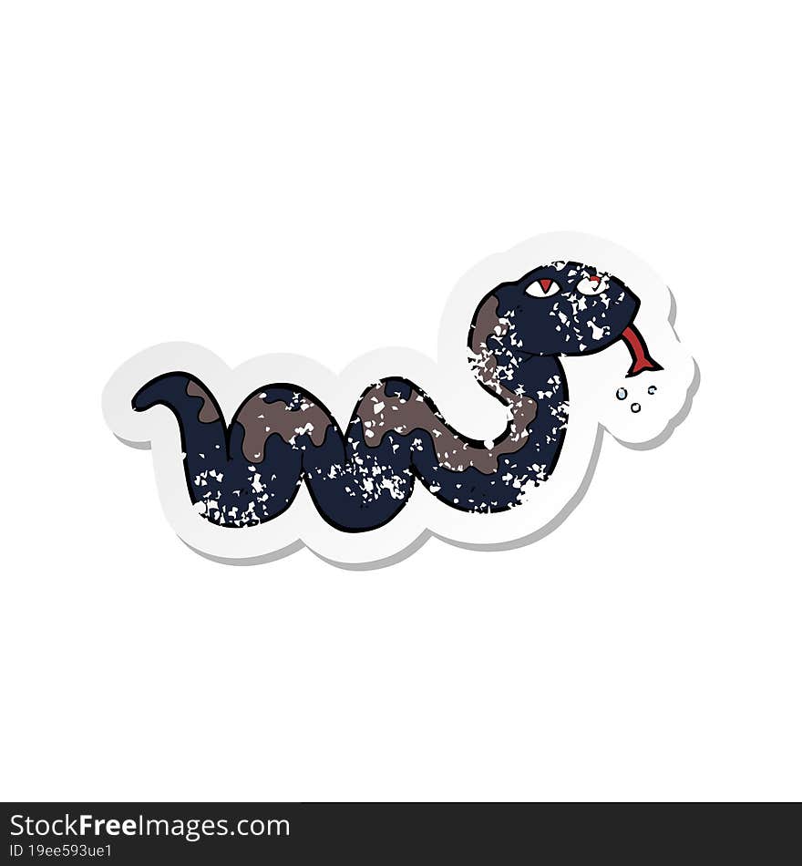 retro distressed sticker of a cartoon snake