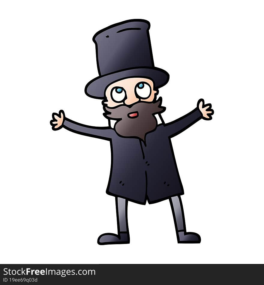 Vector Gradient Illustration Cartoon Victorian Man