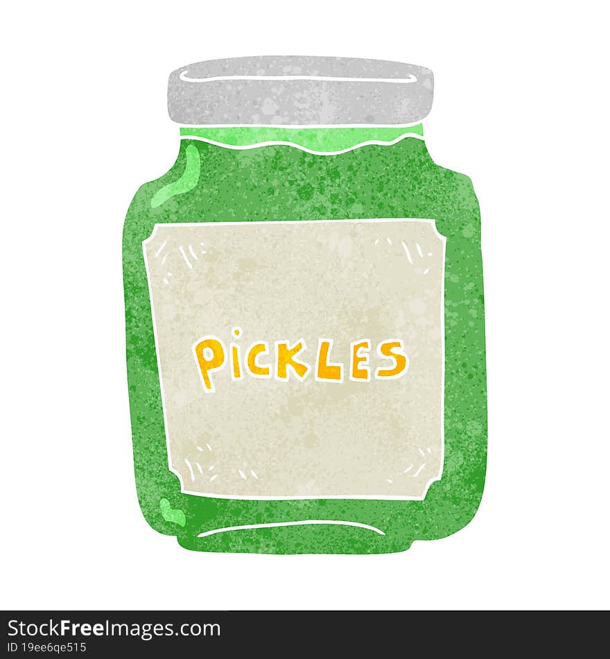 retro cartoon pickle jar