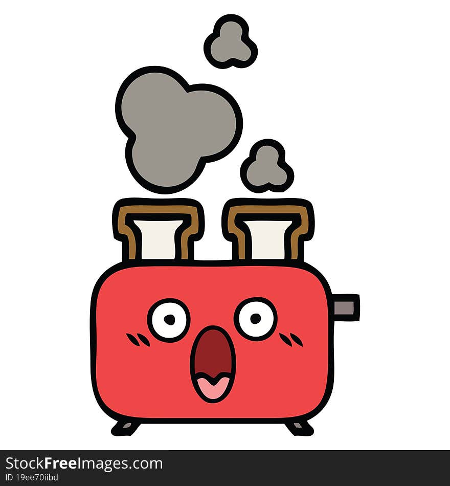 cute cartoon of a of a toaster. cute cartoon of a of a toaster