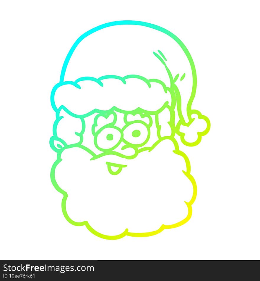 cold gradient line drawing santa claus