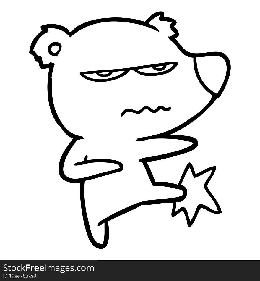 angry bear cartoon kicking. angry bear cartoon kicking