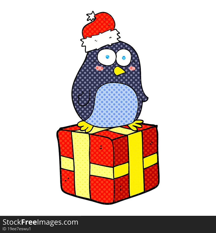 cartoon christmas penguin