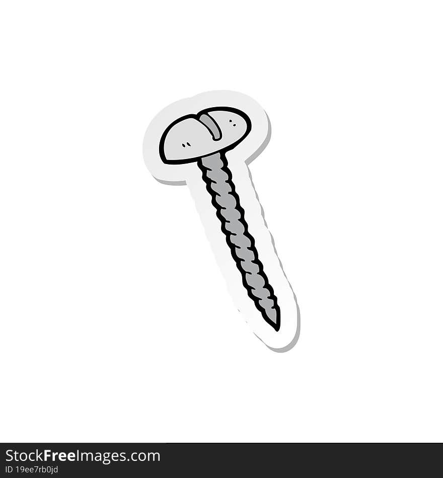 sticker of a cartoon screw